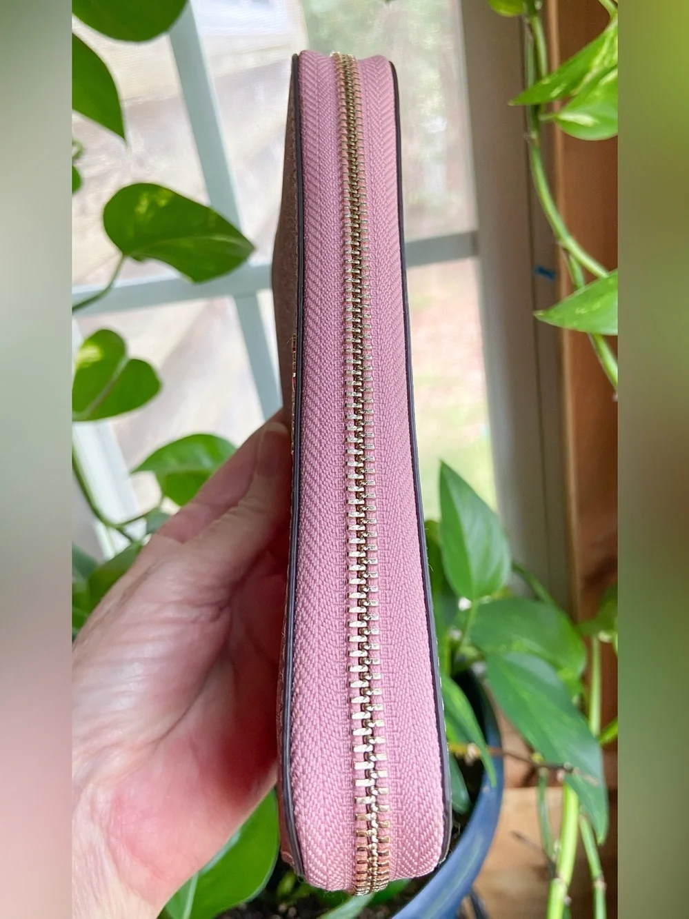 Kate Spade Rose Gold Glitter Continental Zip Around Wallet-Romantic Fairycore